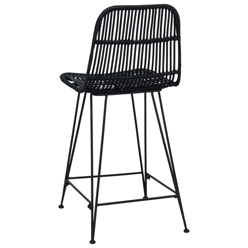 Baro taburetė 2 pcs Juoda 44 x 54 x 96 cm Ratana ir Plienas