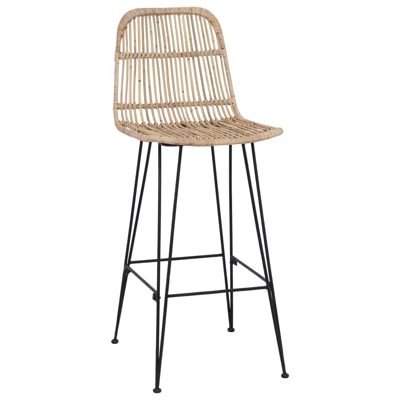 Baro taburetė 2 pcs Natūrali 44 x 55 x 109 cm Ratana ir Plienas