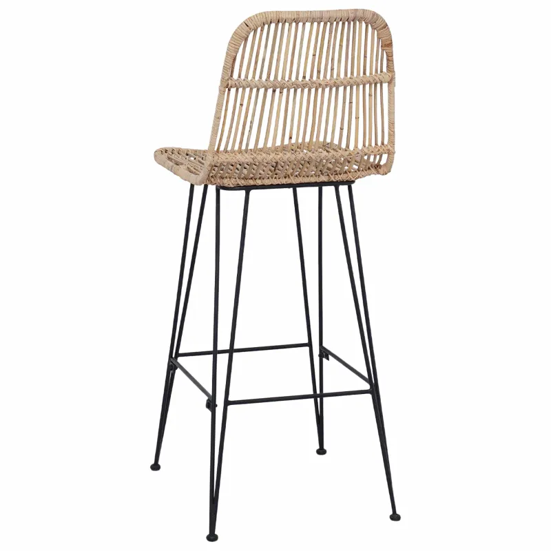 Baro taburetė 2 pcs Natūrali 44 x 55 x 109 cm Ratana ir Plienas