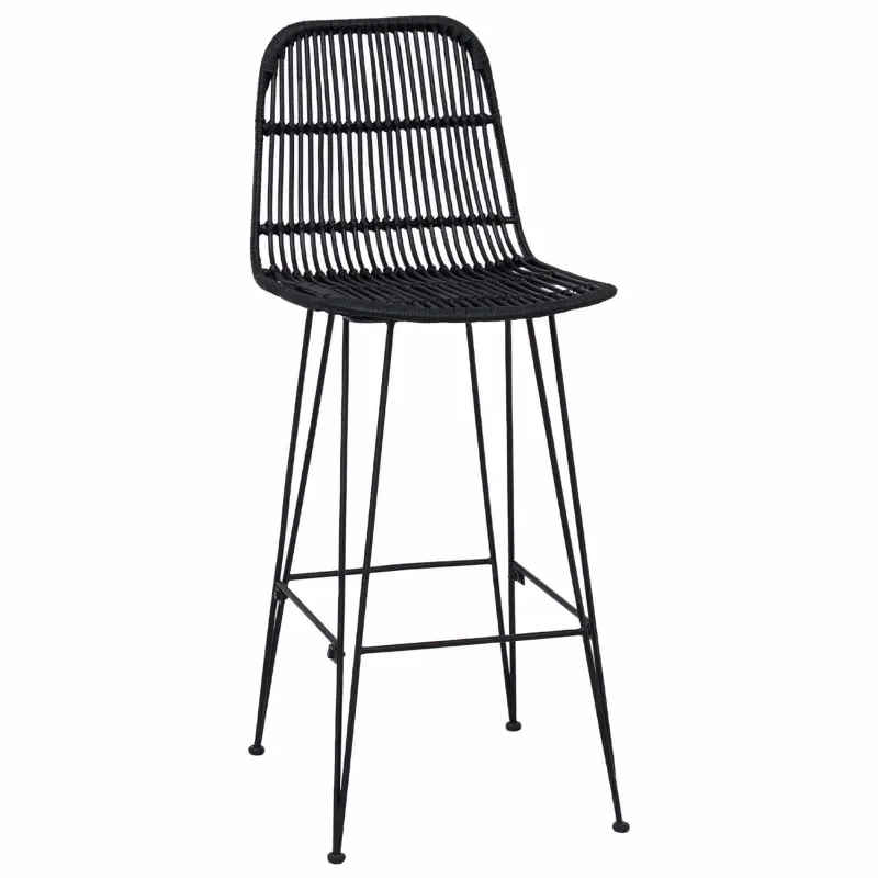 Baro taburetė 2 pcs Juoda 44 x 55 x 109 cm Ratana ir Plienas