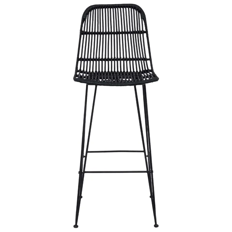 Baro taburetė 2 pcs Juoda 44 x 55 x 109 cm Ratana ir Plienas