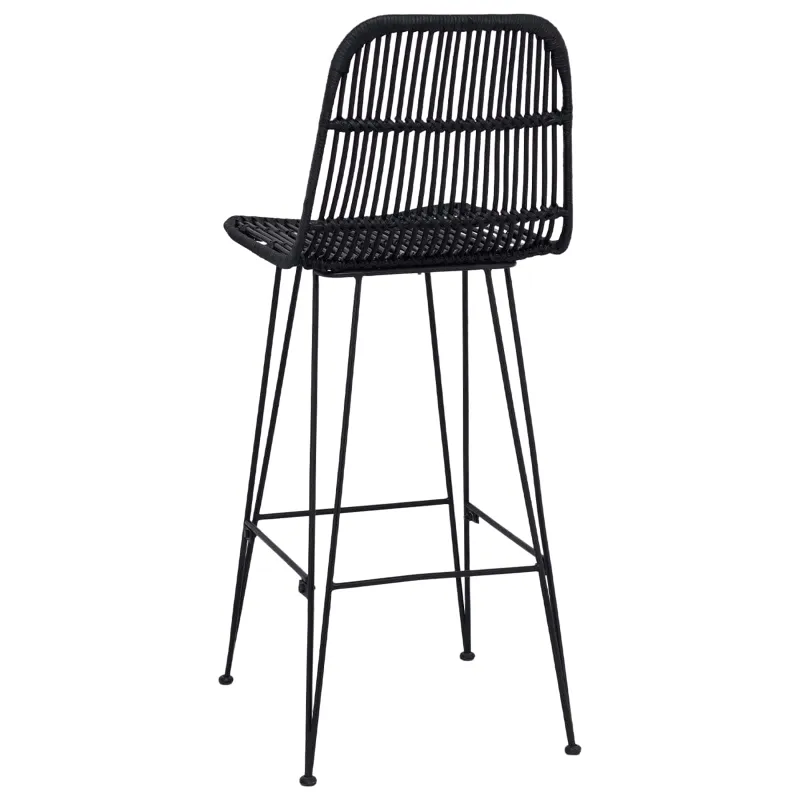 Baro taburetė 2 pcs Juoda 44 x 55 x 109 cm Ratana ir Plienas