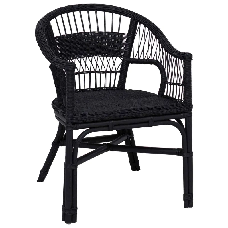 Susilankstantis krėslas Juoda 60 x 60 x 81 cm Ratanas