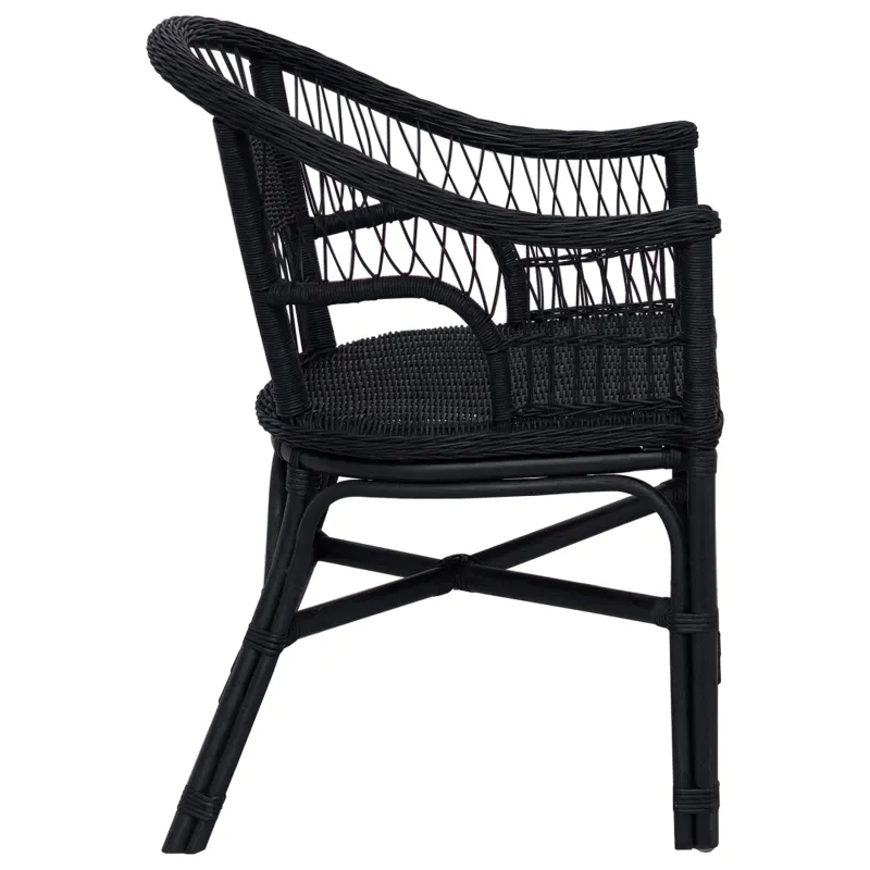 Susilankstantis krėslas Juoda 60 x 60 x 81 cm Ratanas