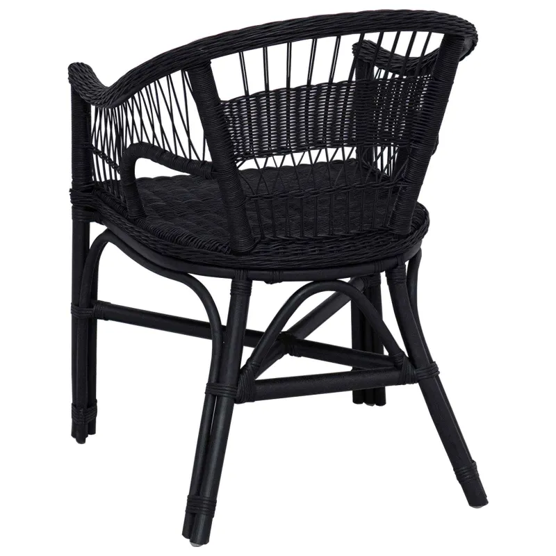 Susilankstantis krėslas Juoda 60 x 60 x 81 cm Ratanas