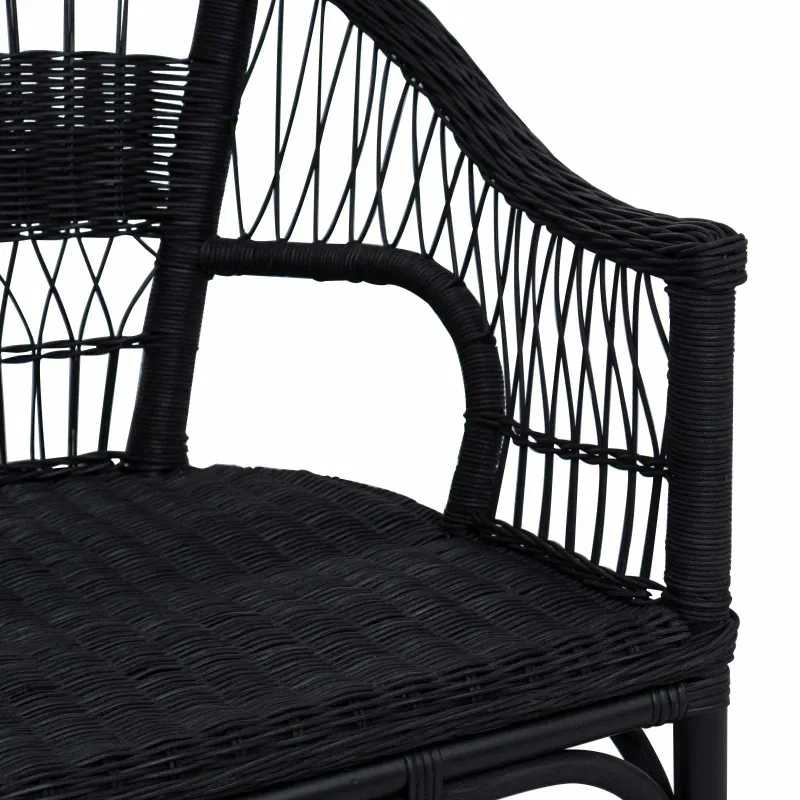 Susilankstantis krėslas Juoda 60 x 60 x 81 cm Ratanas
