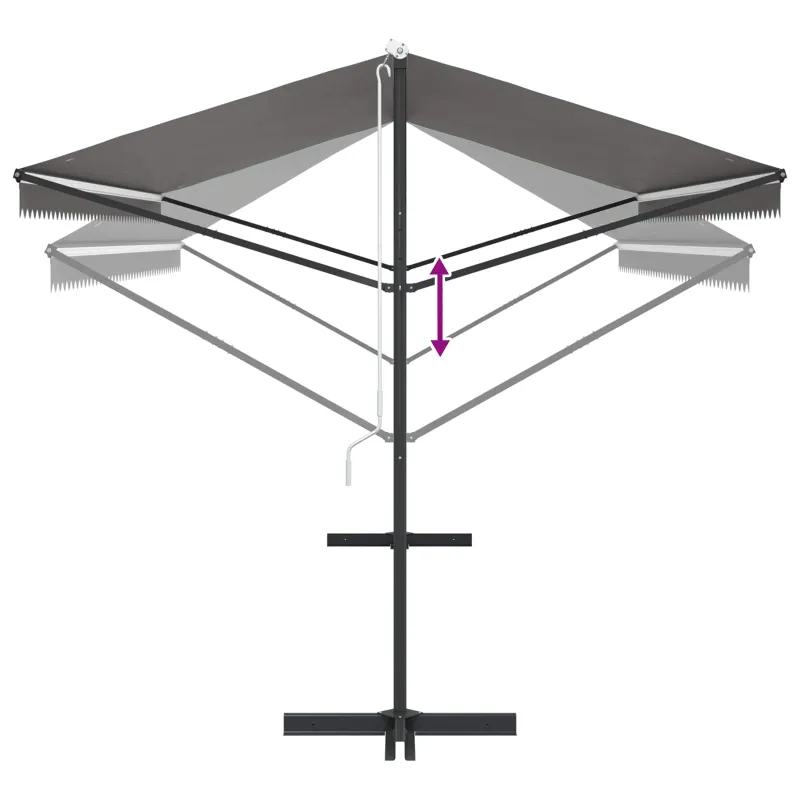 Atvira markizė Pilka 5 x 3 m Poliesteris