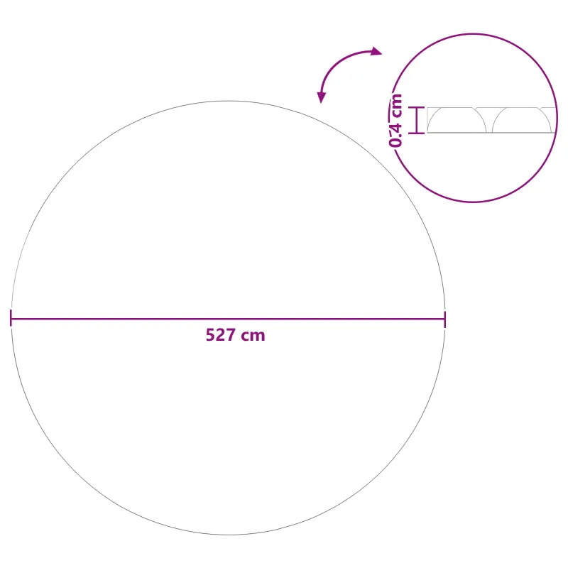 Solonginė baseino uždanga sunkios kokybės Ø 527 cm 200 μm