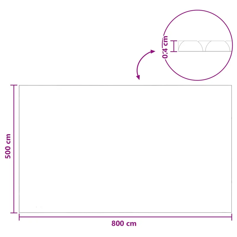Solonginė baseino uždanga sunkios kokybės 800 x 500 cm 200 μm
