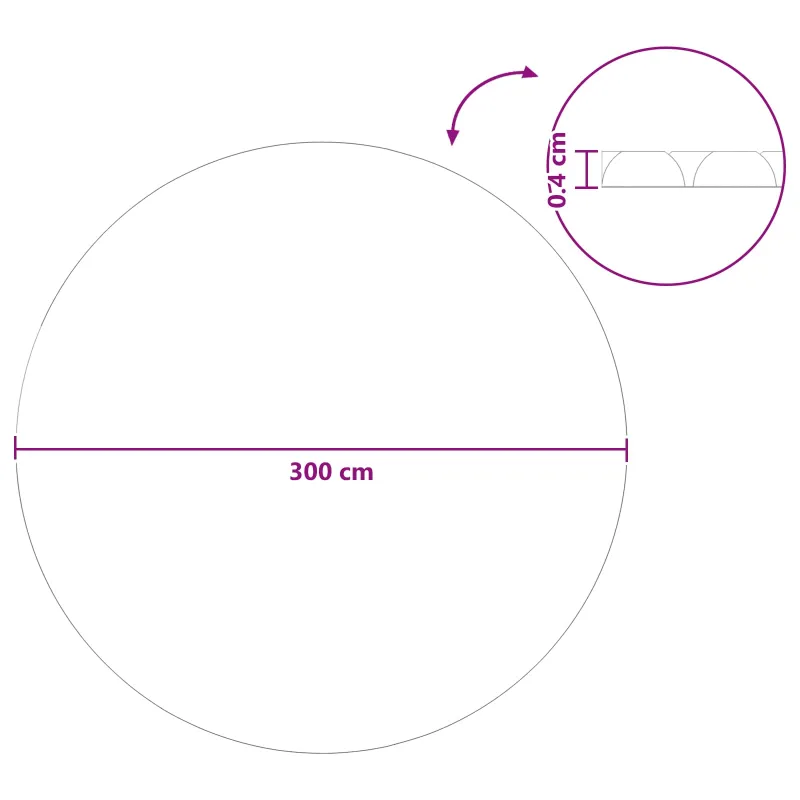 Solonginė baseino uždanga sunkios kokybės Ø 300 cm 200 μm