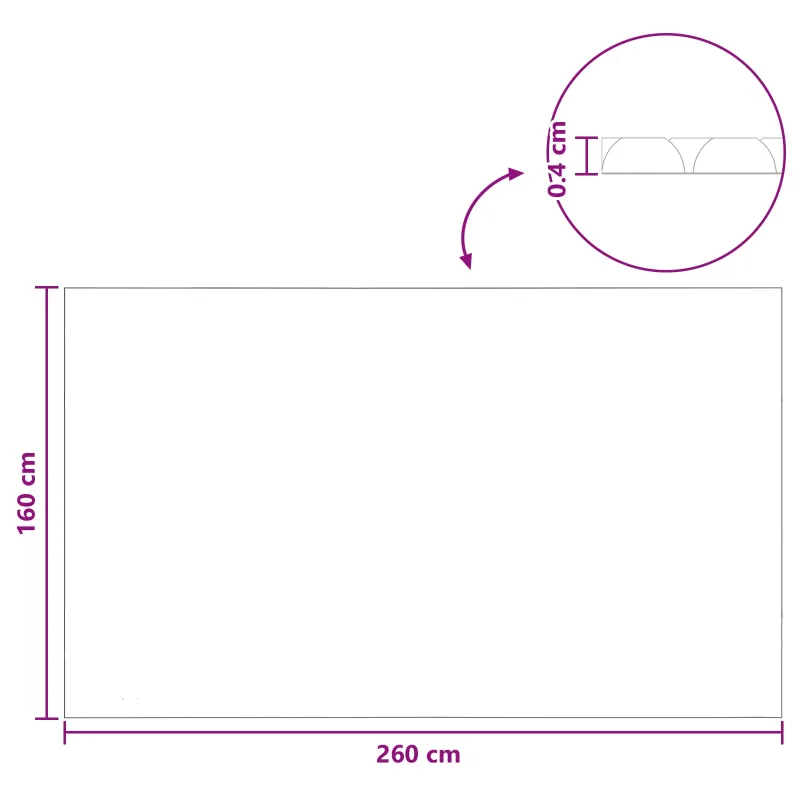 Saulės baseino uždangalas itin storas 260 x 160 cm Kvadrato PE