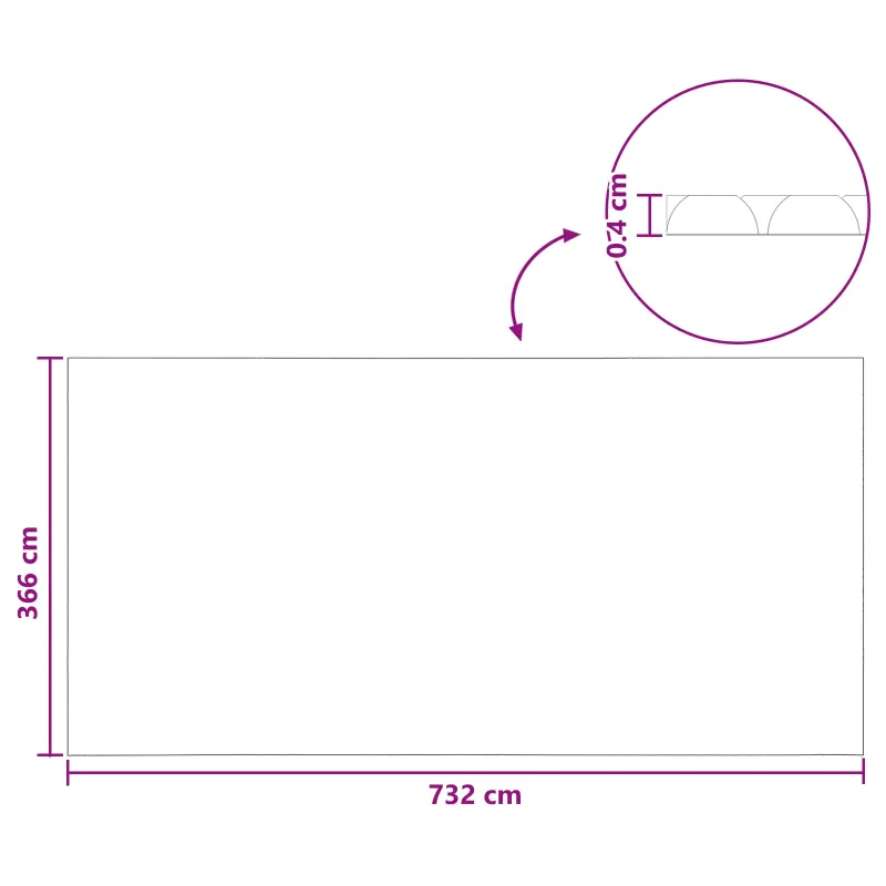 Saulės baseino uždangalas itin storas 732 x 366 cm 400 μm