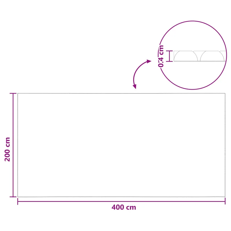 Saulės baseino uždangalas itin storas 400 x 200 cm, 400 μm