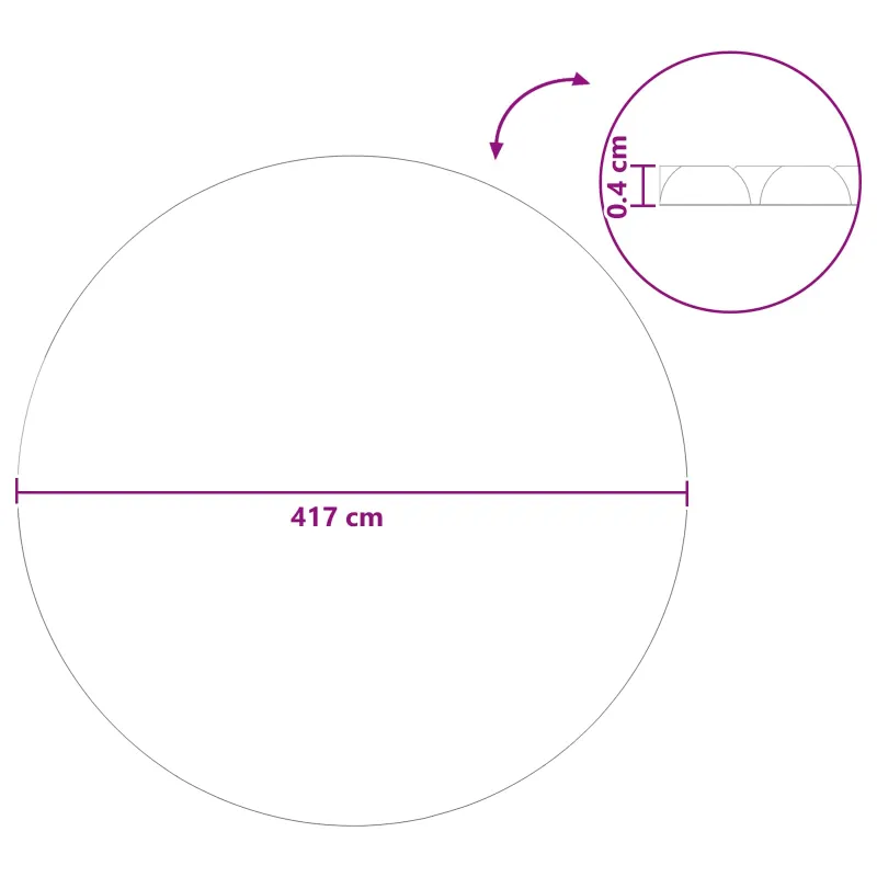 Saulės baseino uždangalas itin storas Ø 417 cm 400 μm Apvali PE