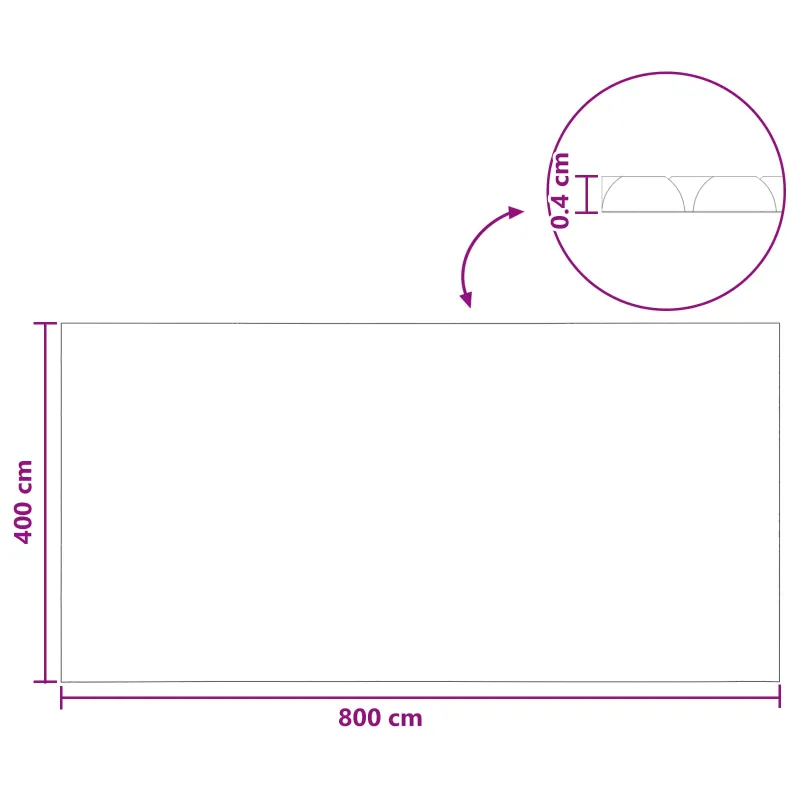Saulės Baseino Uždanga 800 x 400 cm 110 μm Kvadrato PE Juoda