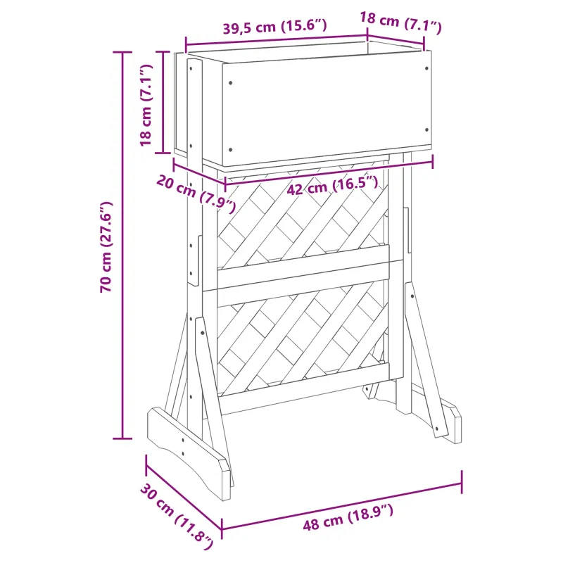 Vertikalus sodinimo trellis Pilka 48 x 30 x 70,5 cm