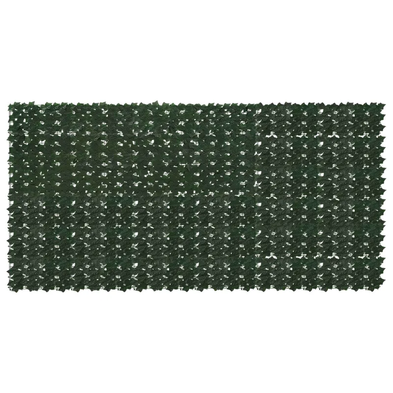 Balkono ekranas su lapais Tamsiai žalia 300 x 150 cm