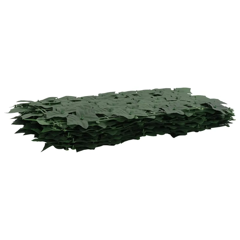 Balkono ekranas su lapais Tamsiai žalia 300 x 150 cm