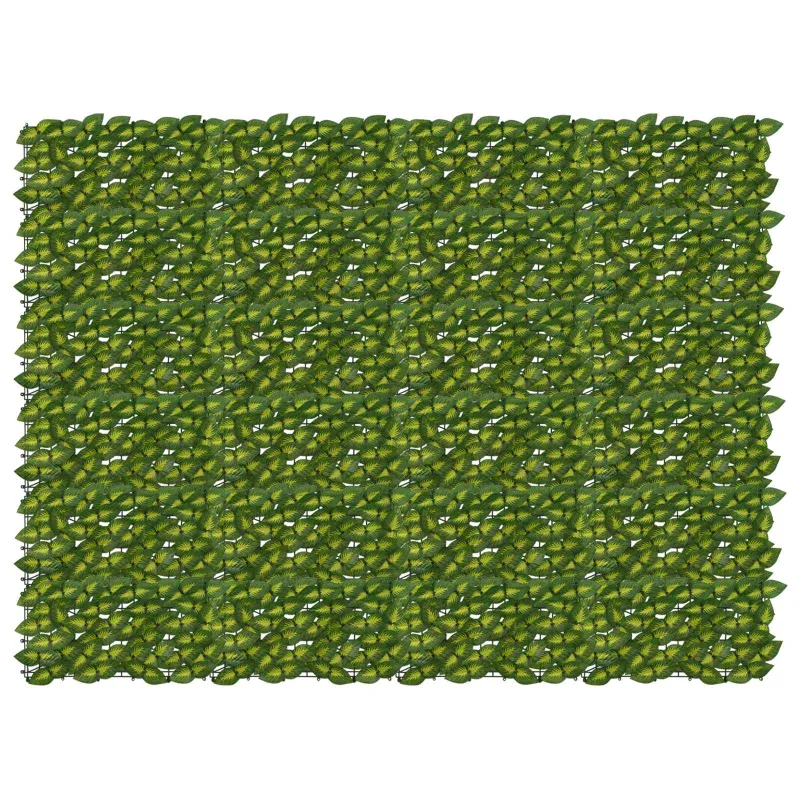 Balkono ekranas su lapais Žalia ir geltona 200 x 150 cm