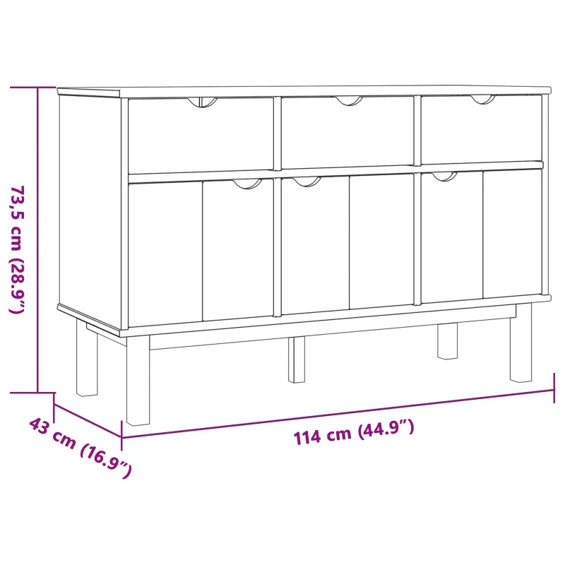 Kabalas OTTA Ruda ir juoda 114 x 43 x 73,5 cm
