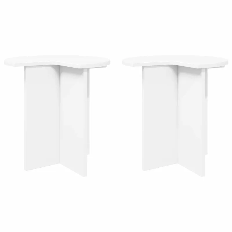 Šoninis stalas 2 pcs Balta Ø 39 x 38 cm Apdirbta mediena