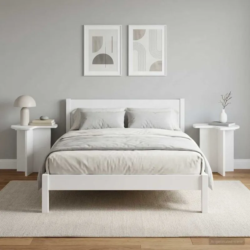 Šoninis stalas 2 pcs Balta Ø 39 x 38 cm Apdirbta mediena