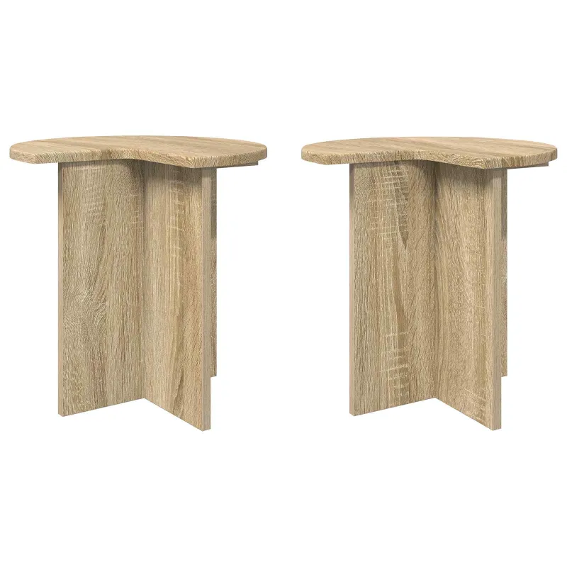 Šoninis stalas su saugykla 2 pcs Sonoma ąžuolas Ø 39 x 38 cm