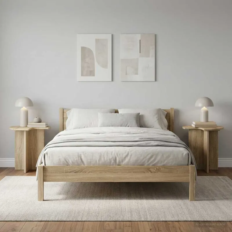 Šoninis stalas su saugykla 2 pcs Sonoma ąžuolas Ø 39 x 38 cm