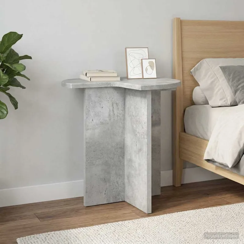 Šoninis stalas 2 pcs Betono pilka Ø 39 x 38 cm Apdirbta mediena