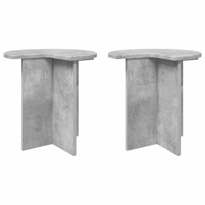 Šoninis stalas 2 pcs Betono pilka Ø 39 x 38 cm Apdirbta mediena