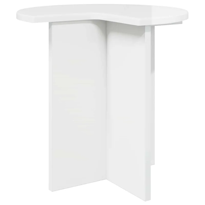 Šoninis stalas Itin blizgi balta Ø 39 x 38 cm Apdirbta mediena