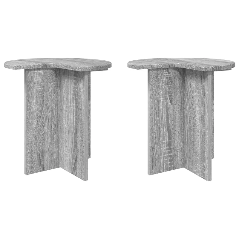 Šoninis stalas 2 pcs Pilka sonoma ąžuolo Ø 39 x 38 cm