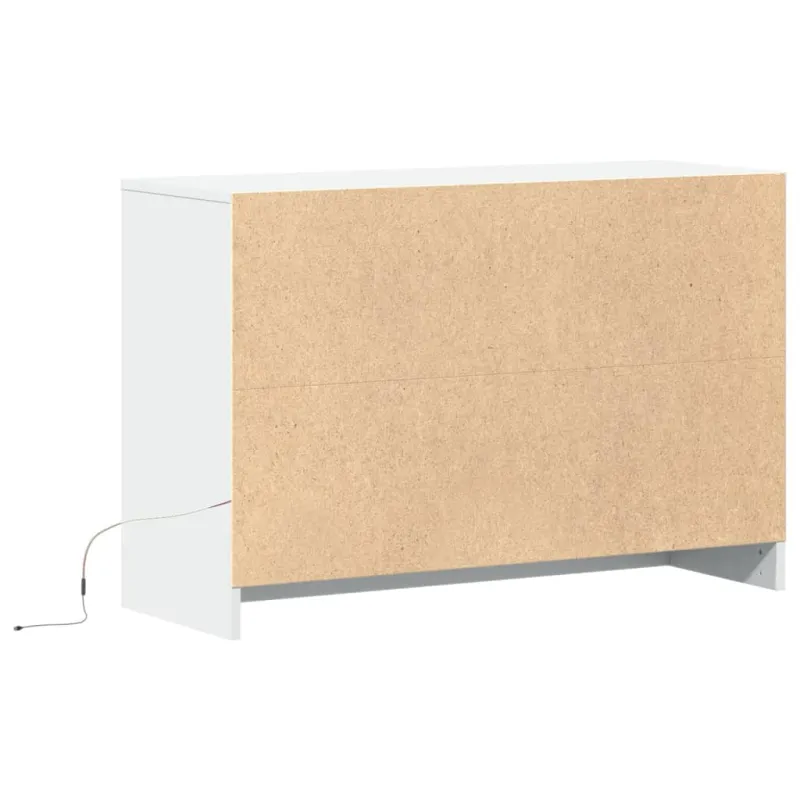 Televizoriaus spintelė su LED, balta, 91x34x61cm, mediena