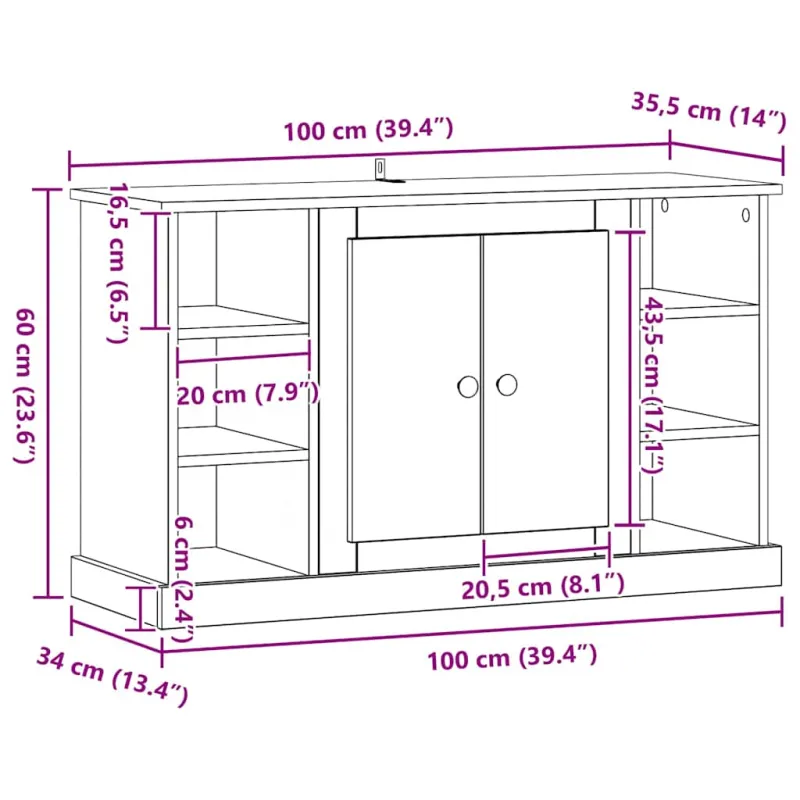 Kabalas Senovinis medis 100 x 35,5 x 60 cm Apdirbta mediena