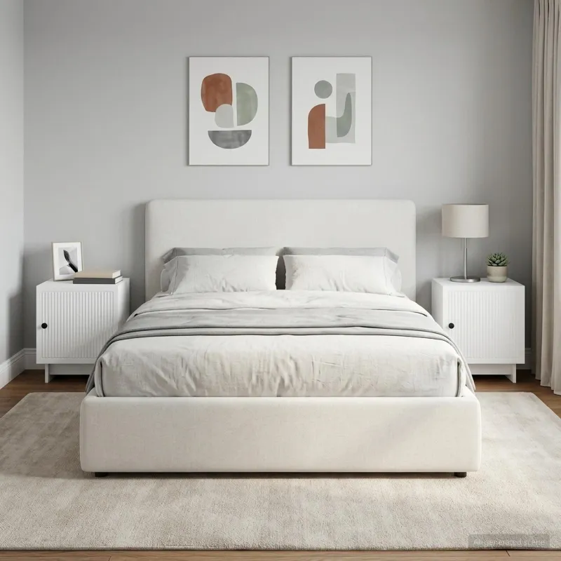 Šalia lovos spintelė 2 pcs Balta 43 x 34,5 x 50 cm