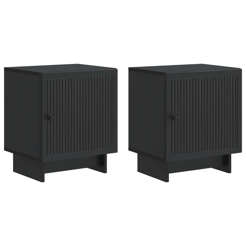 Šalia lovos spintelė 2 pcs Juoda 43 x 34,5 x 50 cm