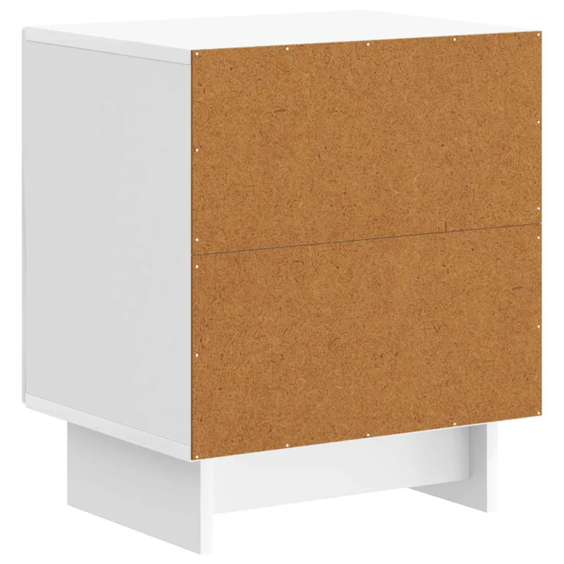 Šalia lovos spintelė 2 pcs Itin blizgi balta 43 x 34,5 x 50 cm