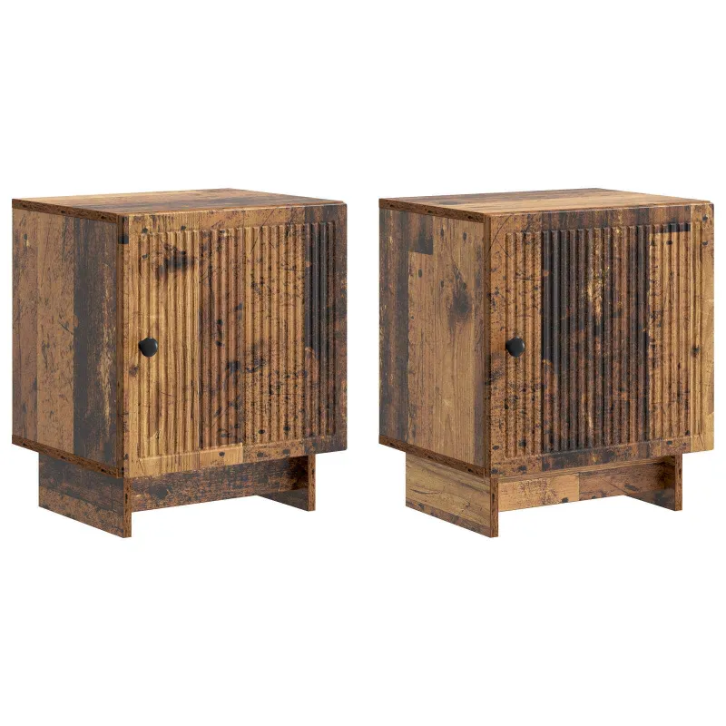 Šalia lovos spintelė 2 pcs Sendintos medienos 43 x 34,5 x 50 cm