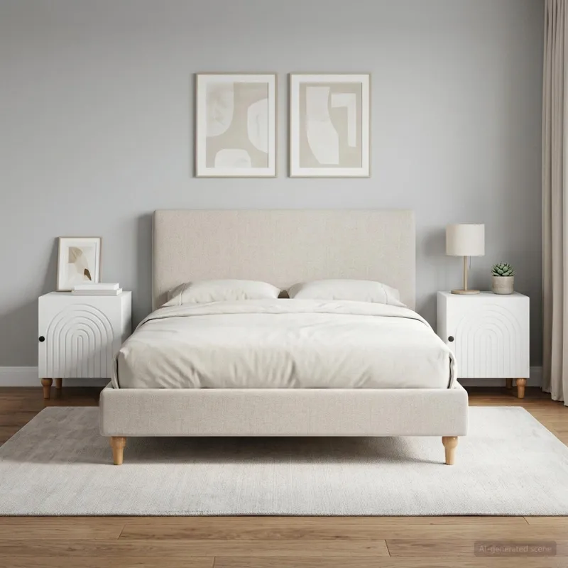 Šalia lovos spintelė 2 pcs Balta 43 x 34,5 x 50 cm