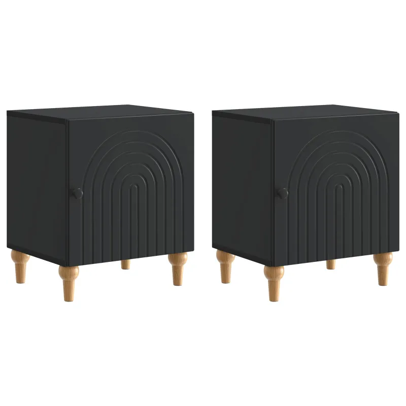 Šalia lovos spintelė 2 pcs Juoda 43 x 34,5 x 50 cm