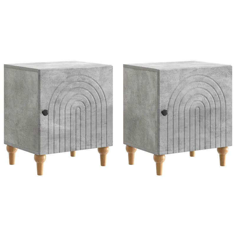 Šalia lovos spintelė 2 pcs Betono pilka 43 x 34,5 x 50 cm