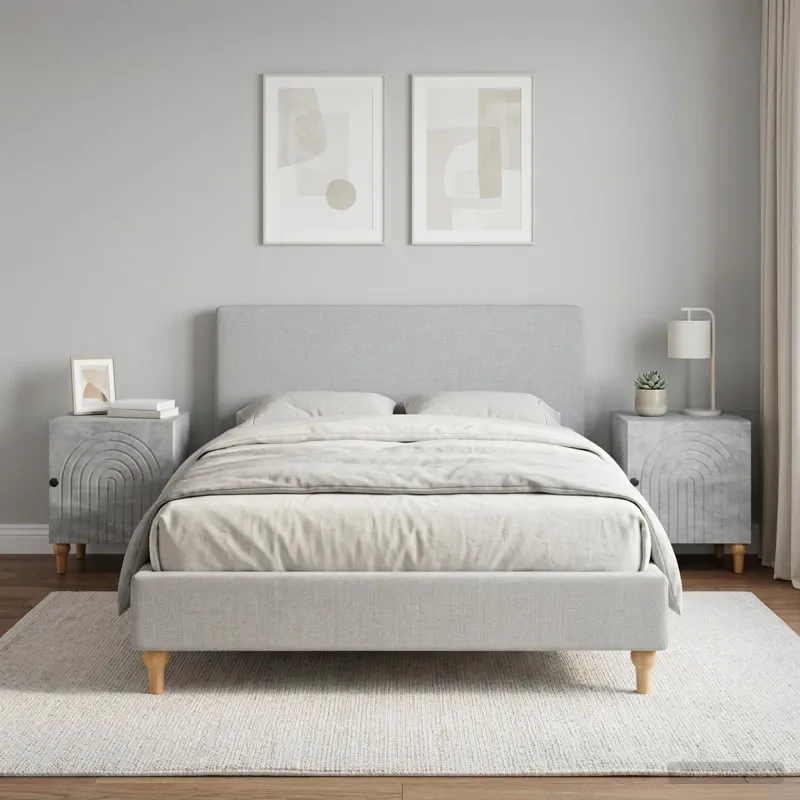 Šalia lovos spintelė 2 pcs Betono pilka 43 x 34,5 x 50 cm