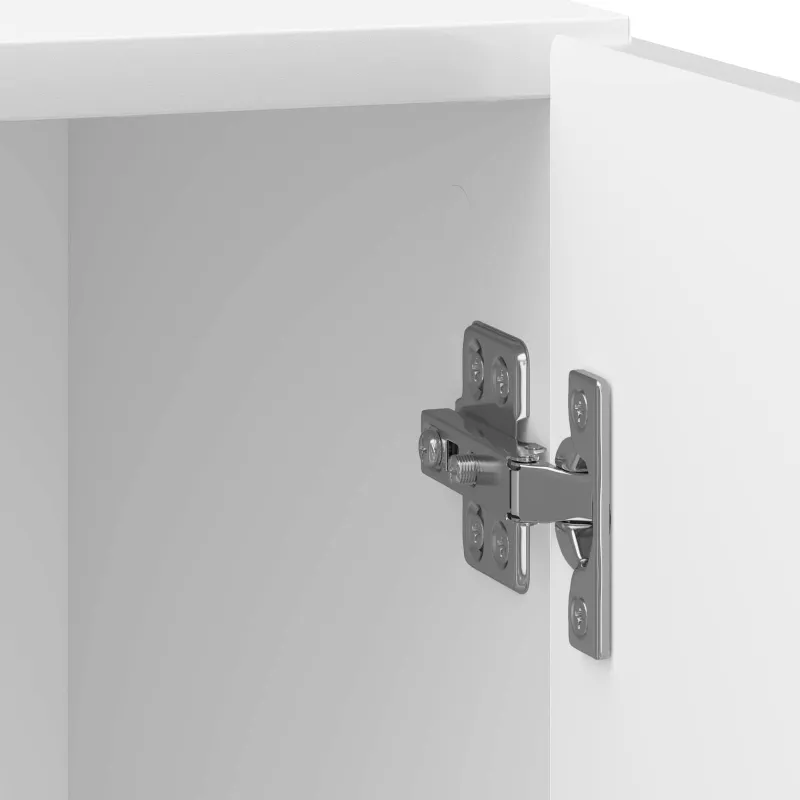 Šalia lovos spintelė 2 pcs Itin blizgi balta 43 x 34,5 x 50 cm