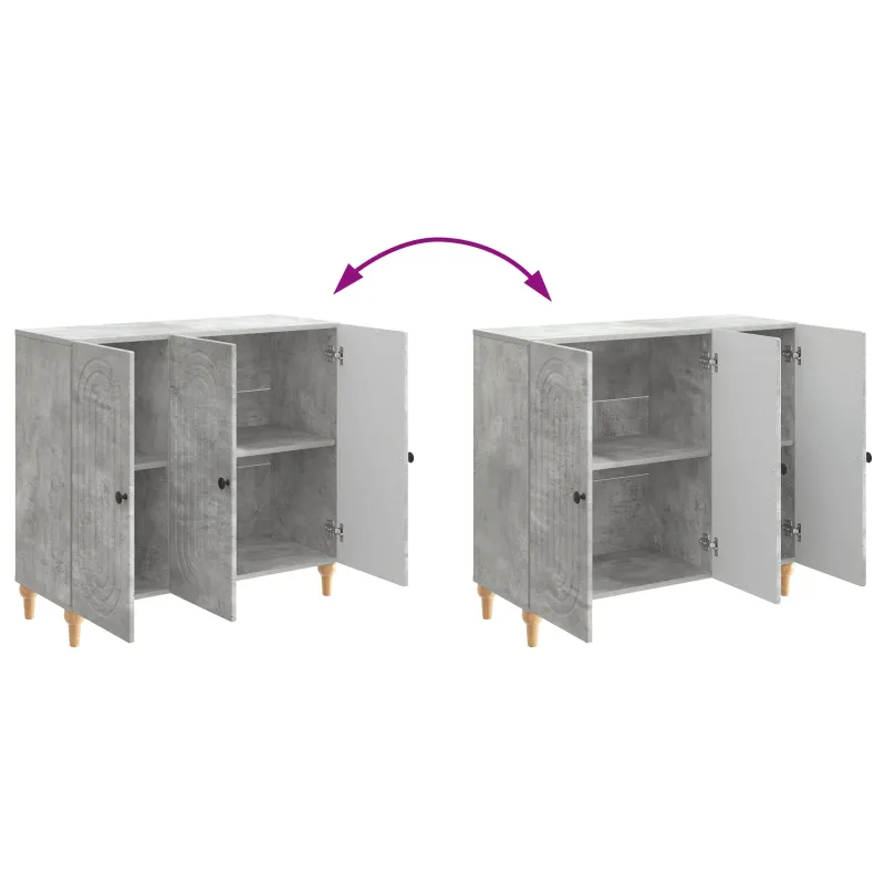 Kabalas Betono pilka 89 x 34,5 x 80 cm Apdirbta mediena