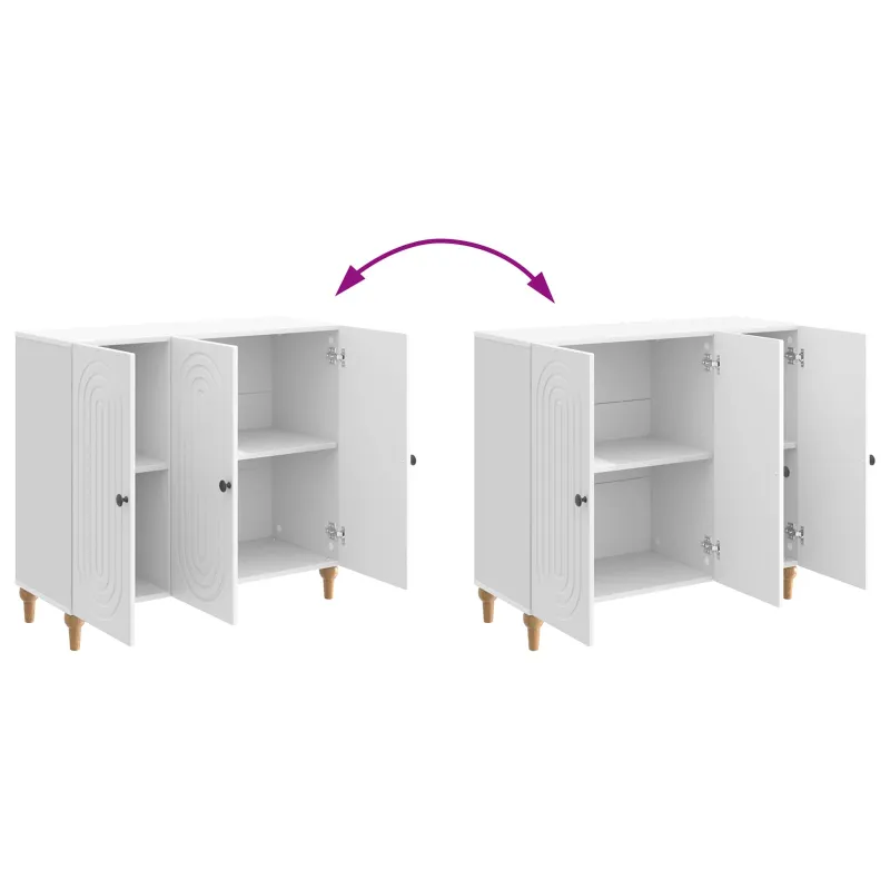 Kabalas Itin blizgi balta 89 x 34,5 x 80 cm Apdirbta mediena