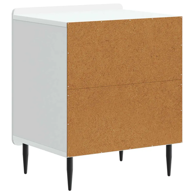 Šalia lovos spintelė 2 pcs Balta 43 x 34,5 x 52 cm