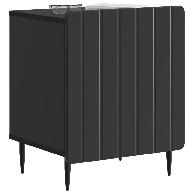 Šalia lovos spintelė 2 pcs Juoda 43 x 34,5 x 52 cm