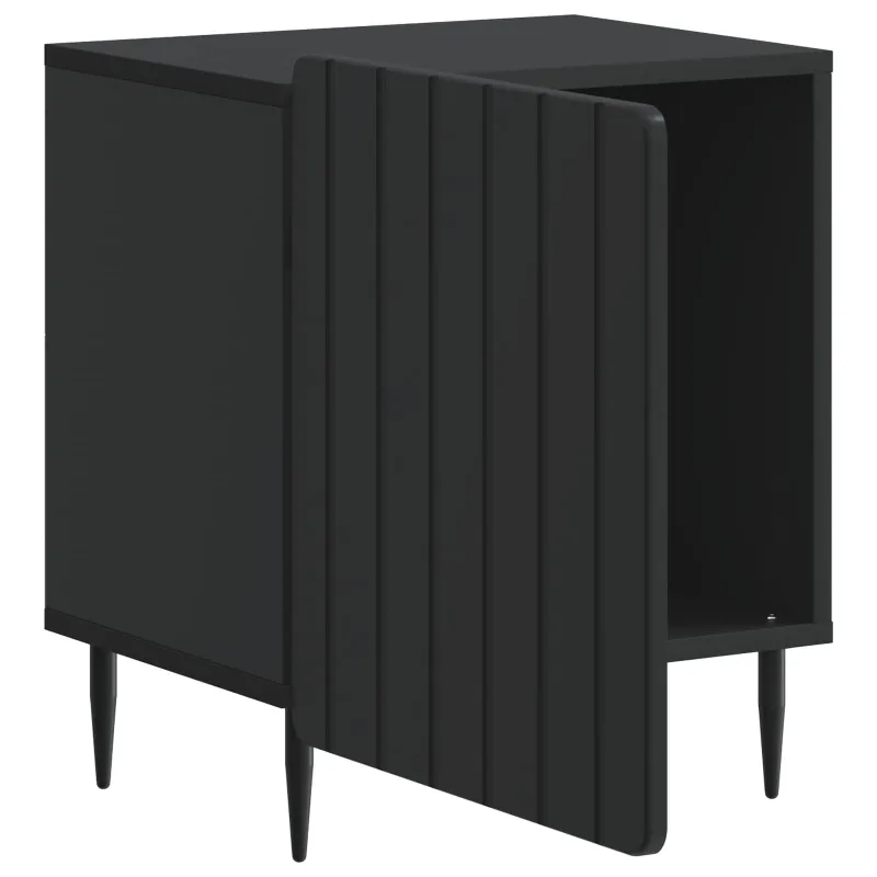 Šalia lovos spintelė 2 pcs Juoda 43 x 34,5 x 52 cm