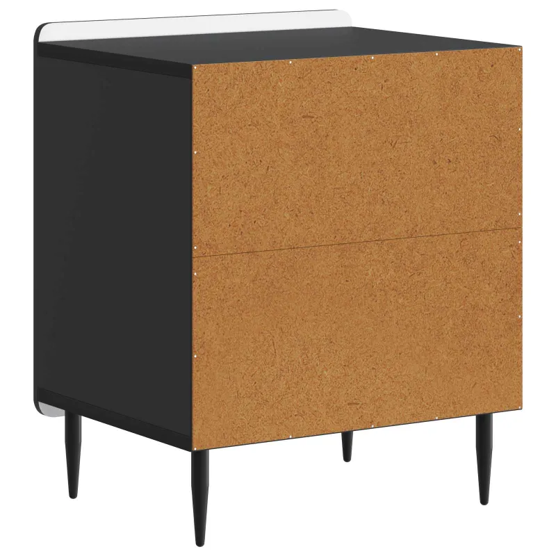 Šalia lovos spintelė 2 pcs Juoda 43 x 34,5 x 52 cm