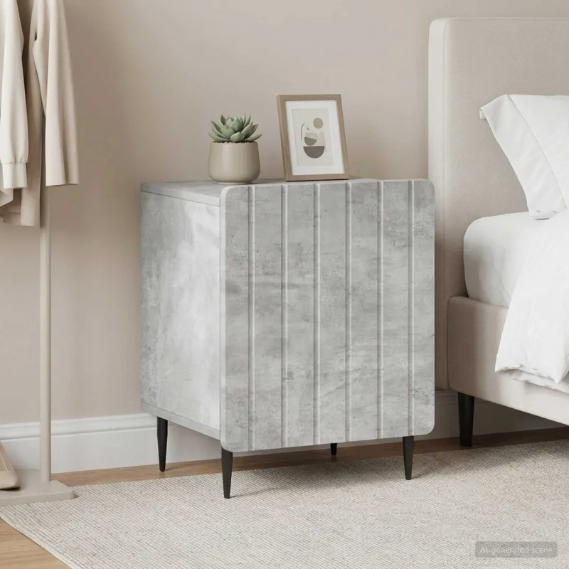 Šalia lovos spintelė 2 pcs Betono pilka 43 x 34,5 x 52 cm